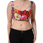 Dolce & Gabbana Multicolor Floral Cropped Bustier Tank Top
