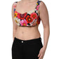 Dolce & Gabbana Multicolor Floral Cropped Bustier Tank Top
