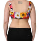 Dolce & Gabbana Multicolor Floral Cropped Bustier Tank Top