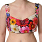Dolce & Gabbana Multicolor Floral Cropped Bustier Tank Top