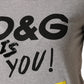 Dolce & Gabbana Gray Cotton Logo Printed Crew Neck T-shirt