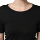 Dolce & Gabbana Black Cotton Round Neck Short Sleeves T-Shirt