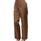 Cavalli Class Brown High Waist Flared Trouser Pants