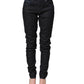 Acht Black Cotton Stretch HighWaist Skinny Denim Trouser Jeans