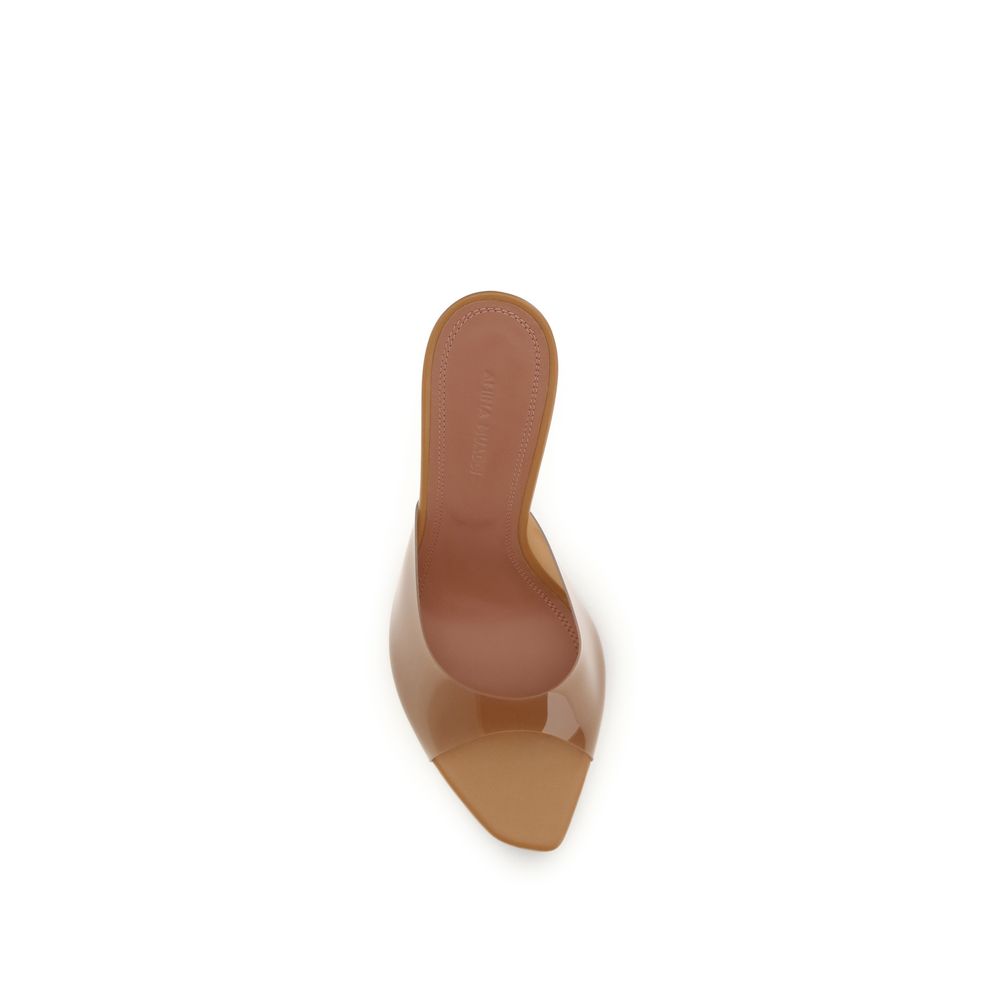 Amina Muaddi Beige Pvc Stiletto Heel Sandals