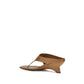 Khaite Brown Calf Leather Bos Taurus Platform Sandals