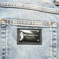 Dolce & Gabbana Blue Washed Mid Waist Straight Men Denim Jeans