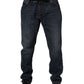 Dolce & Gabbana Dark Blue Washed MidWaist Straight Denim Jeans