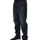 Dolce & Gabbana Dark Blue Washed MidWaist Straight Denim Jeans
