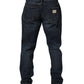 Dolce & Gabbana Dark Blue Washed MidWaist Straight Denim Jeans