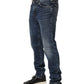Dolce & Gabbana Dark Blue Washed Mid Waist Straight Men Denim Jeans