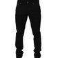 Dolce & Gabbana Black Heraldic Embroidered Skinny Denim Jeans