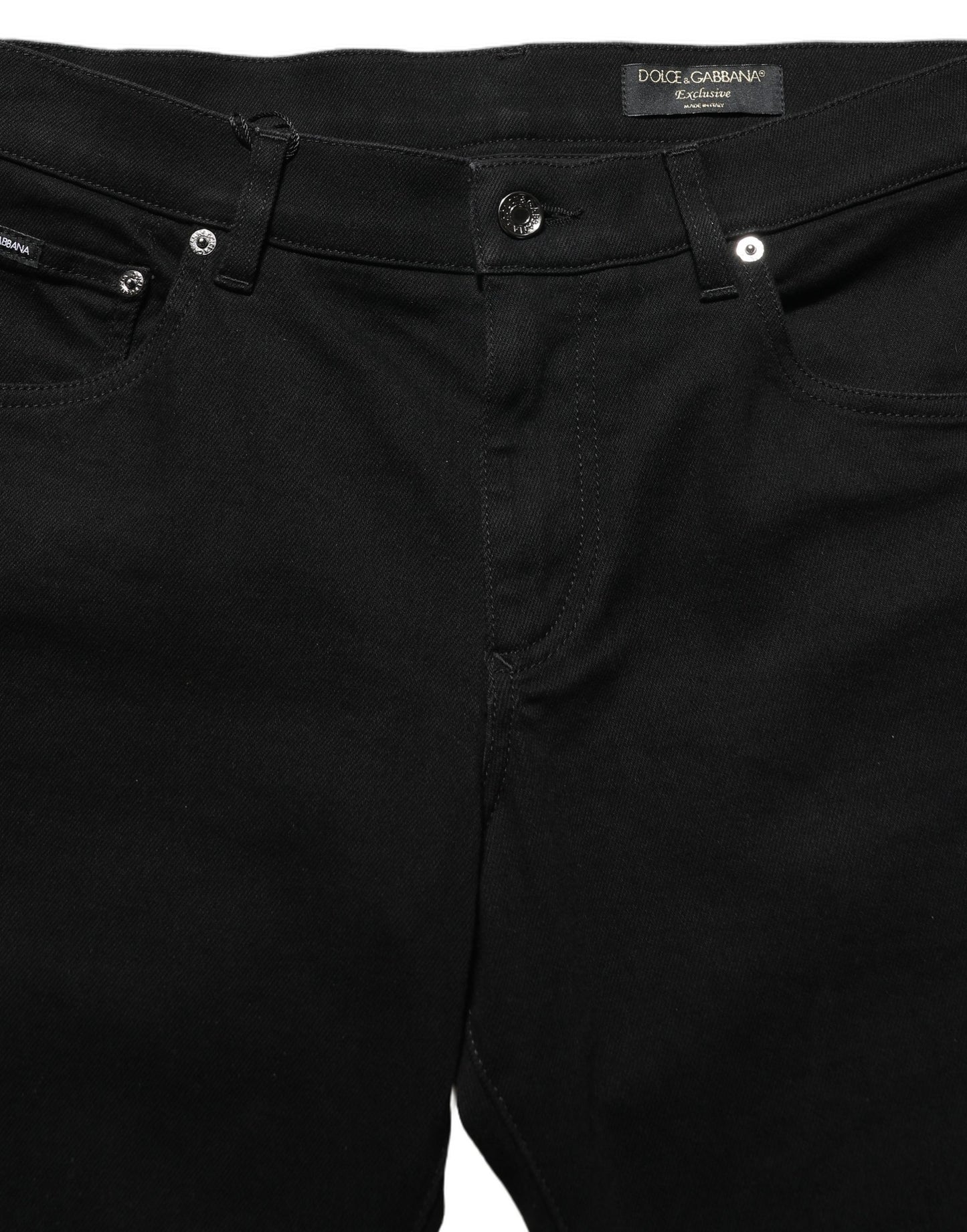 Dolce & Gabbana Black Heraldic Embroidered Skinny Denim Jeans