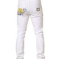 Dolce & Gabbana White Cotton Ripped Slim Fit Men Denim Jeans