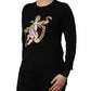 Dolce & Gabbana Black Angels Wool Crew Neck Pullover Sweater