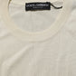 Dolce & Gabbana Off White 3/4 Sleeves Crewneck Pullover Sweater