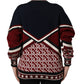 Dolce & Gabbana Blue Red Paneled 'Royals' Patch Sweatshirt Sweater