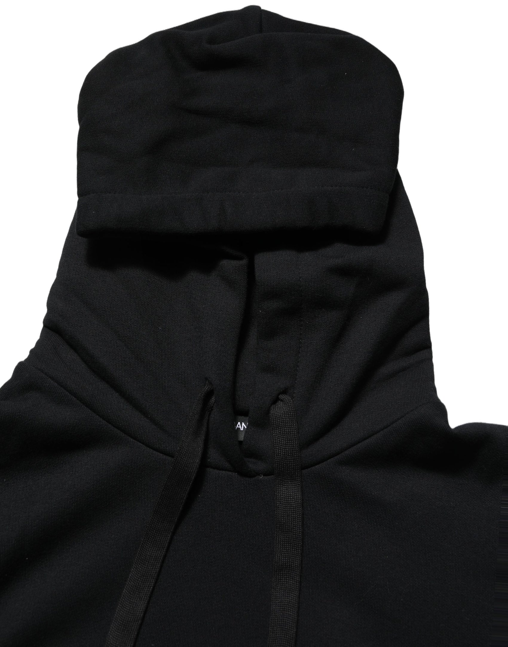 Dolce & Gabbana BlackWhite Appliqué Hooded Sweatshirt Sweater