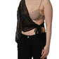 Dolce & Gabbana Black Wrap Sheer Chiffon One Shoulder Top