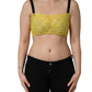 Dolce & Gabbana Yellow Cotton Crepe Chiffon Crop Bralette Top