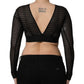 Dolce & Gabbana Black Nylon Fishnet Long Sleeve Cropped Top