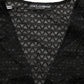 Dolce & Gabbana Black Nylon Fishnet Long Sleeve Cropped Top