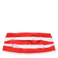 Dolce & Gabbana White Red Nylon Striped Ribbed Tube Crop Top