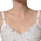 Dolce & Gabbana White Pearls Beaded Corset Bustier Crop Top