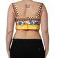 Dolce & Gabbana Multicolor Majolica Print Cotton Crop Top