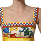 Dolce & Gabbana Multicolor Majolica Print Cotton Crop Top