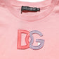 Dolce & Gabbana Pink Cotton DG Logo Round Neck Tank T-shirt