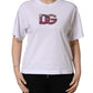 Dolce & Gabbana White Cotton DG Logo Patch Crew Neck T-shirt
