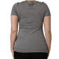 Dolce & Gabbana Gray Logo Embroidery Short Sleeve T-shirt