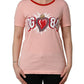 Dolce & Gabbana Pink Graphic Print Cotton Crew Neck T-shirt