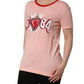 Dolce & Gabbana Pink Graphic Print Cotton Crew Neck T-shirt