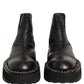 Dolce & Gabbana Black Leather Slip On Chelsea Boots Shoes
