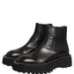Dolce & Gabbana Black Leather Slip On Chelsea Boots Shoes