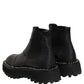 Dolce & Gabbana Black Leather Slip On Chelsea Boots Shoes