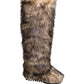 Dolce & Gabbana Brown Faux Skim Ski Fur Knee High Boots Shoes