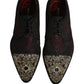 Dolce & Gabbana Black Red Embellished Derby Dress Formal Shoes