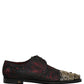 Dolce & Gabbana Black Red Embellished Derby Dress Formal Shoes