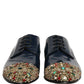 Dolce & Gabbana Blue Embellished Men Derby Dress Formal Shoes