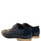 Dolce & Gabbana Blue Embellished Men Derby Dress Formal Shoes