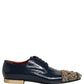 Dolce & Gabbana Blue Embellished Men Derby Dress Formal Shoes