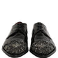 Dolce & Gabbana Black Embellished Derby Dress Formal Shoes