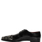Dolce & Gabbana Black Embellished Derby Dress Formal Shoes