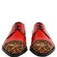 Dolce & Gabbana Red Embellished Men Derby Dress Formal Shoes