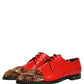 Dolce & Gabbana Red Embellished Men Derby Dress Formal Shoes