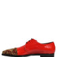 Dolce & Gabbana Red Embellished Men Derby Dress Formal Shoes