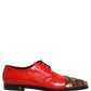 Dolce & Gabbana Red Embellished Men Derby Dress Formal Shoes